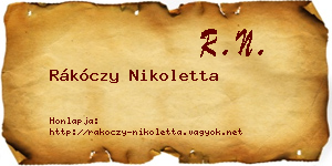 Rákóczy Nikoletta névjegykártya