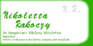 nikoletta rakoczy business card