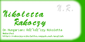 nikoletta rakoczy business card